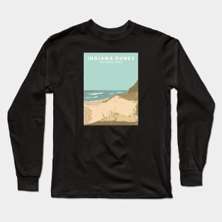 Indiana Dunes National Park, Indiana Travel Poster Long Sleeve T-Shirt